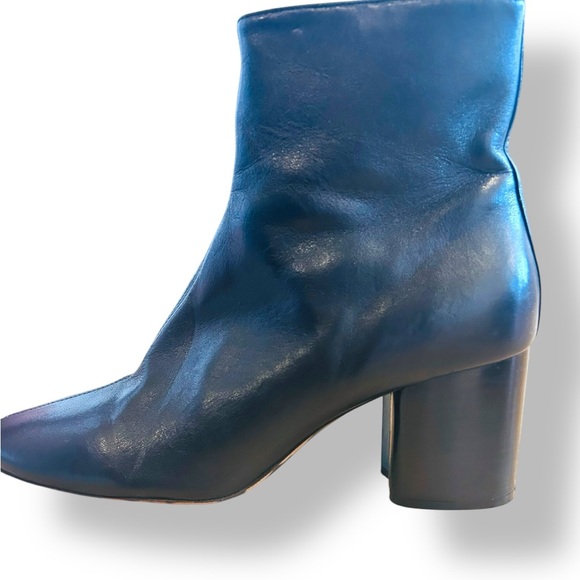 Paul Smith Black Leather Ankle Boots Women 7.5 Designer Square Toe Zip MSRP $598 - Picture 8 of 15